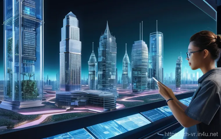 가상현실의 경제적 영향 - **Prompt 1: Futuristic Virtual Fashion Try-On**
    A stylish young woman, approximately 25 years ol...