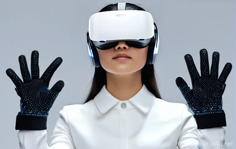 가상현실에서의 신체 반응 - **Prompt:** A young adult, wearing a sleek, modern VR headset and casual home attire (t-shirt and co...