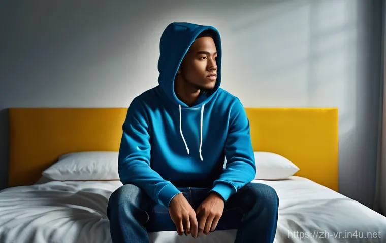 가상현실의 윤리 문제 - **Prompt: "A thoughtful young person, wearing stylish, casual clothing and a sleek, futuristic VR he...