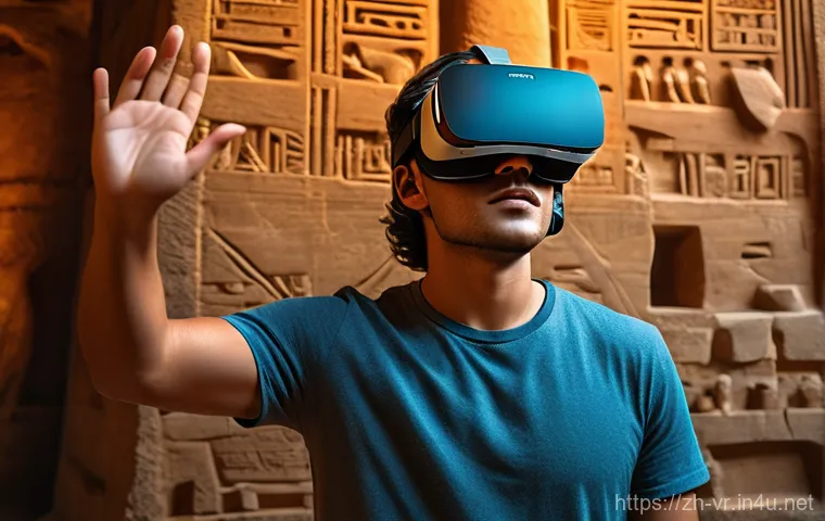 VR 전시회 - **Immersive Ancient Egypt VR Experience**
    A young adult, male or female, fully clothed in modern...