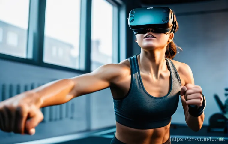 VR 게임 하드웨어 - **Prompt:** A young adult, male or female, with a focused and serene expression, deeply immersed in ...