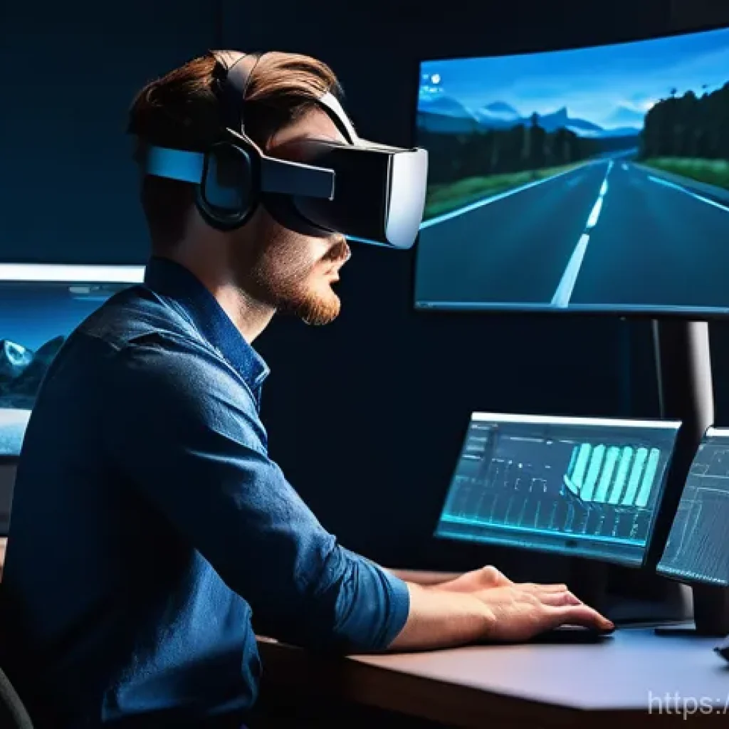 VR 영상 편집 소프트웨어 - **Prompt 1: Focused VR Creator at Work**
    "A vibrant, high-definition, realistic full shot of a y...