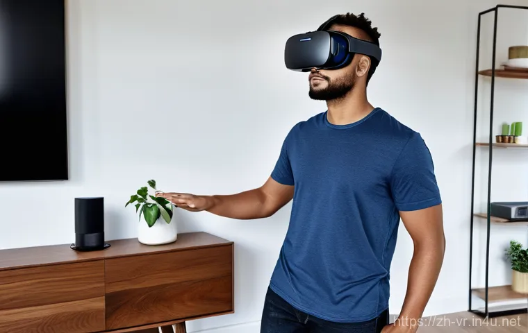 VR 네트워크 최적화 - **Prompt 1: Seamless Wireless VR Experience at Home**
    "A young adult, casually dressed in a comf...