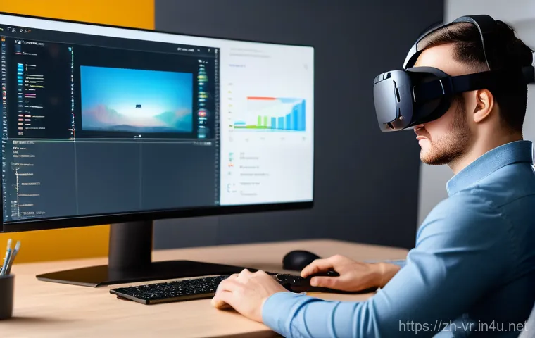 VR 네트워크 최적화 - **Prompt 2: The Future of Cloud-Powered VR**
    "A person, aged between 20-30, is experiencing a vi...