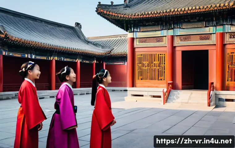 VR과 로봇 기술 - **Immersive VR Historical Exploration**
    "A diverse group of cheerful middle school students, eac...