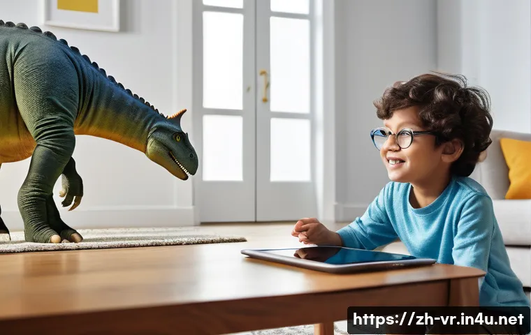 AR vs VR 차이점 - **Prompt for AR Educational Experience:**
    "A bright, naturally lit modern living room, sparsely ...