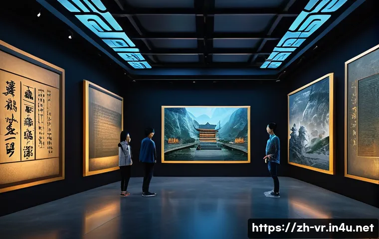 가상현실로 방문하는 박물관 - A highly detailed digital rendering of an immersive historical virtual museum exhibition, showcasing...