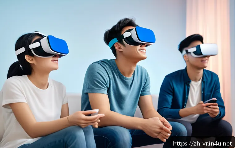 VR 심리치료 - A detailed, realistic virtual reality therapy session scene showing a young adult with social anxiet...